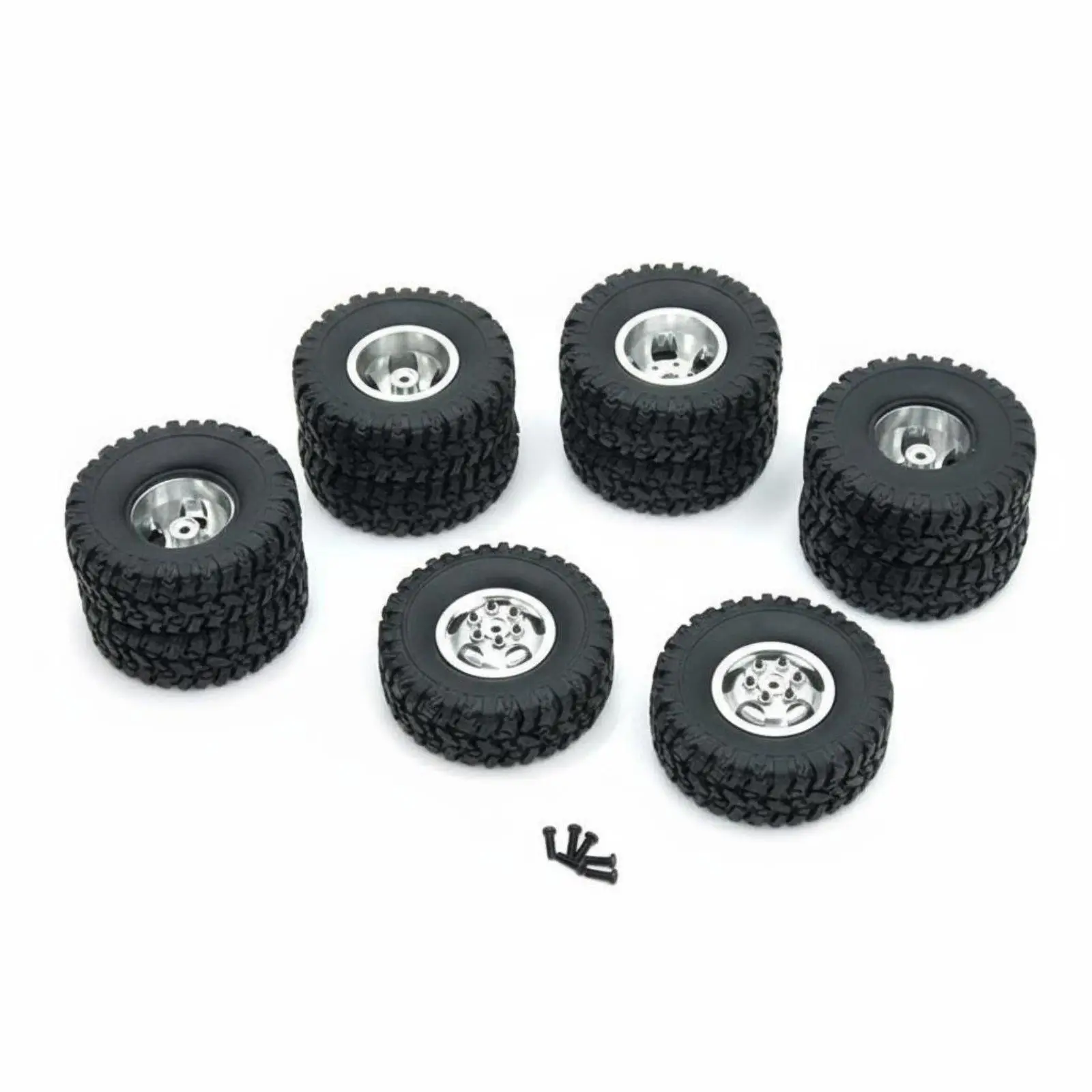 Set of 6 68mm tires for RC trucks, 6x6 wheels for off-road RC trucks