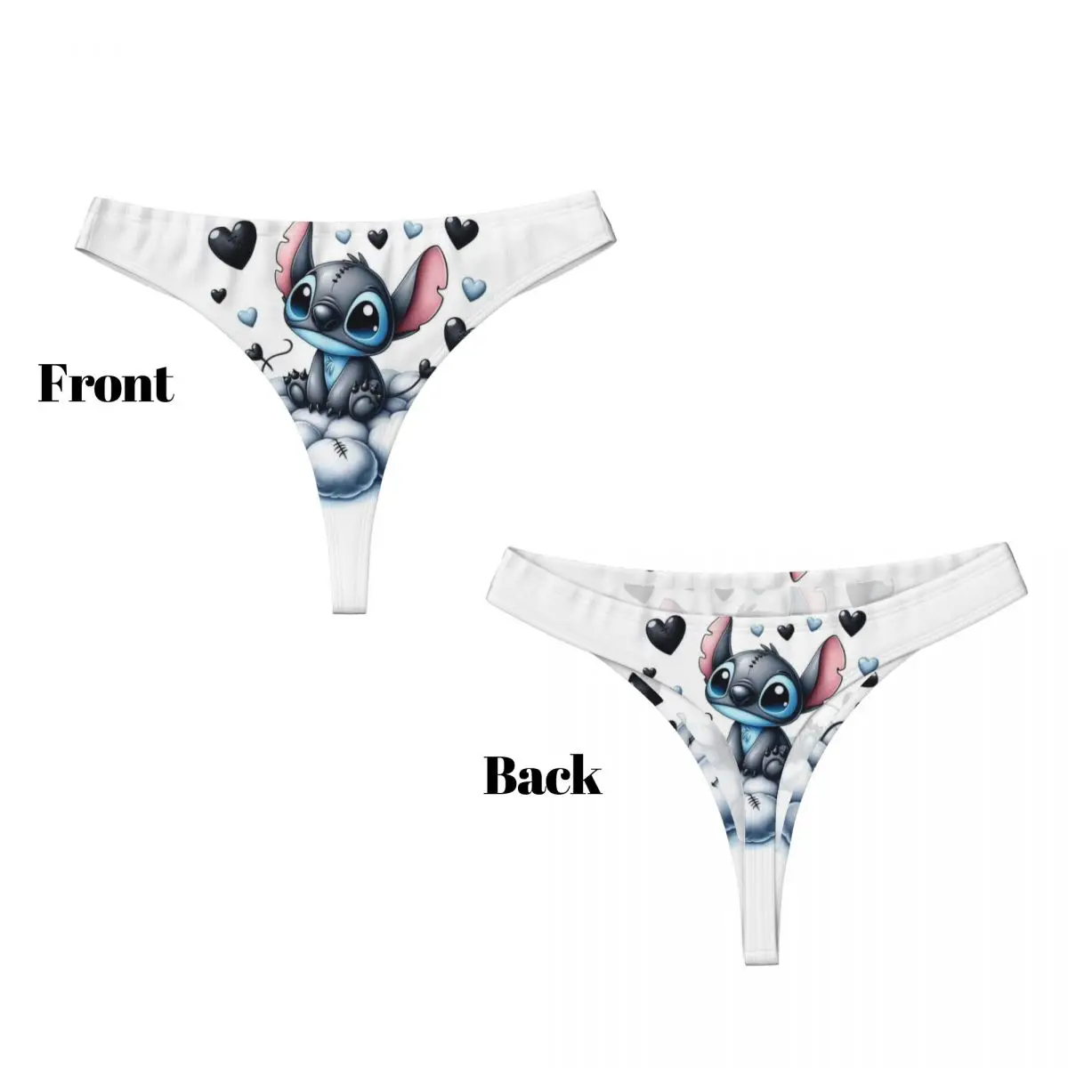 Custom SLilo And Stitch Cartoon G-string Underwear Women Comfortable Stretch Anime Thongs Panties