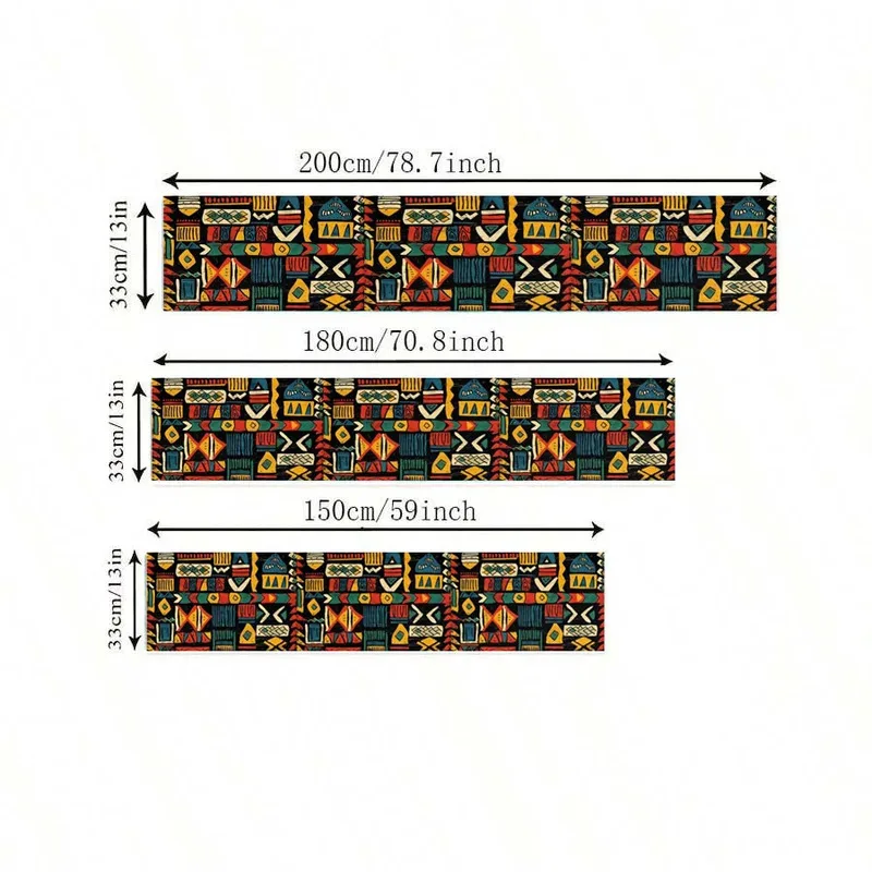 VIKAMA Western Indigenous Bohemian Style Linen Table Flag Farmhouse Kitchen Table Decoration Table Flag Home Decoration