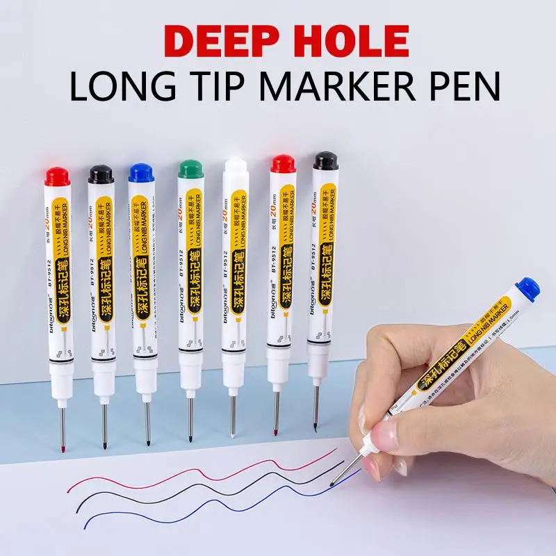 72 Hours Enduring Waterproof Long Nip Marker Pen for Construction and Drill Applications