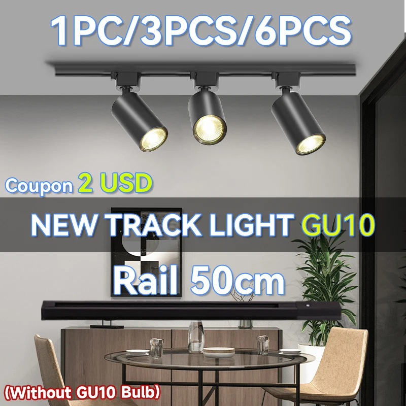 New Track Light GU10 Ceiling Lamp 110V 220V Rail Lighting led Lights for Room Ceiling Light for Home Decor Clothing Shop Store