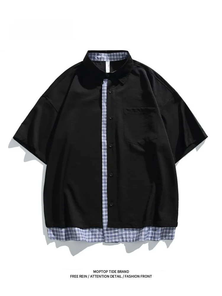 

Мужская легкая дышащая летняя рубашка с коротким рукавом MMOPTOP, модная новинка, повседневная свободная верхняя одежда для пар