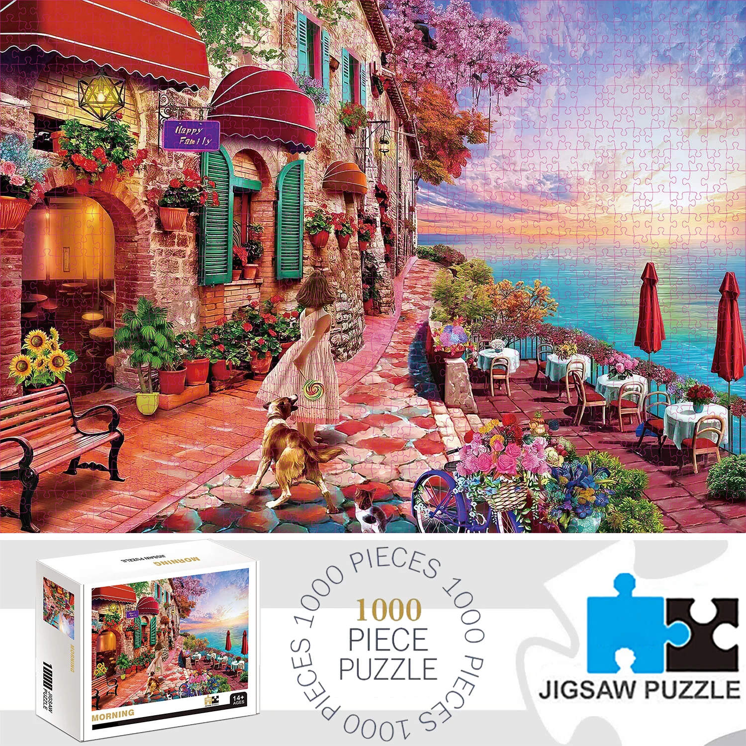 

1000 Pieces Jigsaw Puzzles, Morning Blossom, 1000pcs Adults Large Puzzle Toys Gift Intellectual Decompressing Fun Family Game