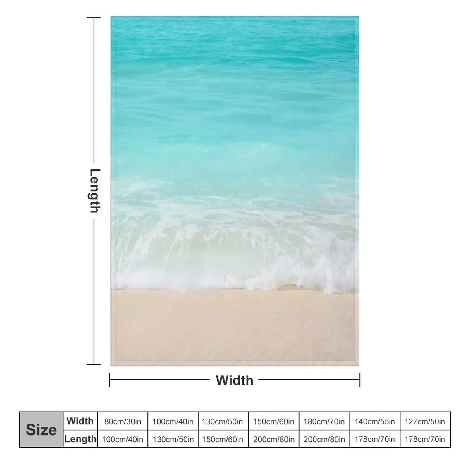 Bright Blue Calm Ocean Shore Throw Blanket halloween Soft Beds Flannel Fabric Stuffeds christmas decoration Tourist Blankets