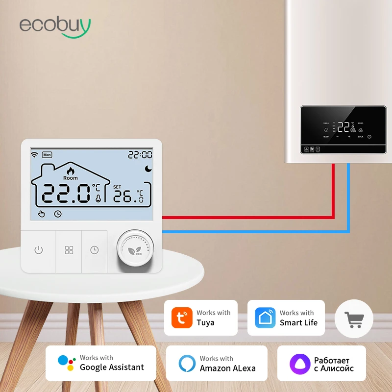 

Tuya Wifi Heating Thermostat Smart Low Power Battery Water Gas Boiler Thermostat Temperature Controller Alexa Google Home Alice