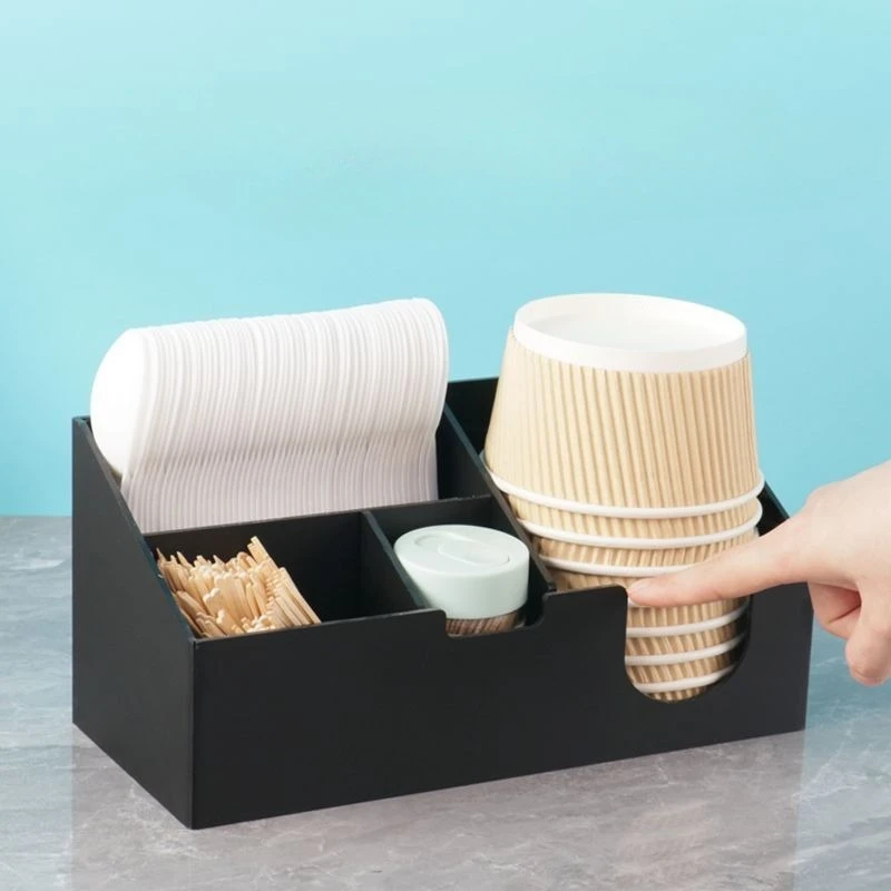 Disposable Paper Cup Holder Cup Picker Restaurant Paper Bowl Toothpick Storage Boxe Coffee Shop Spoon Straw Cup Storage Rack