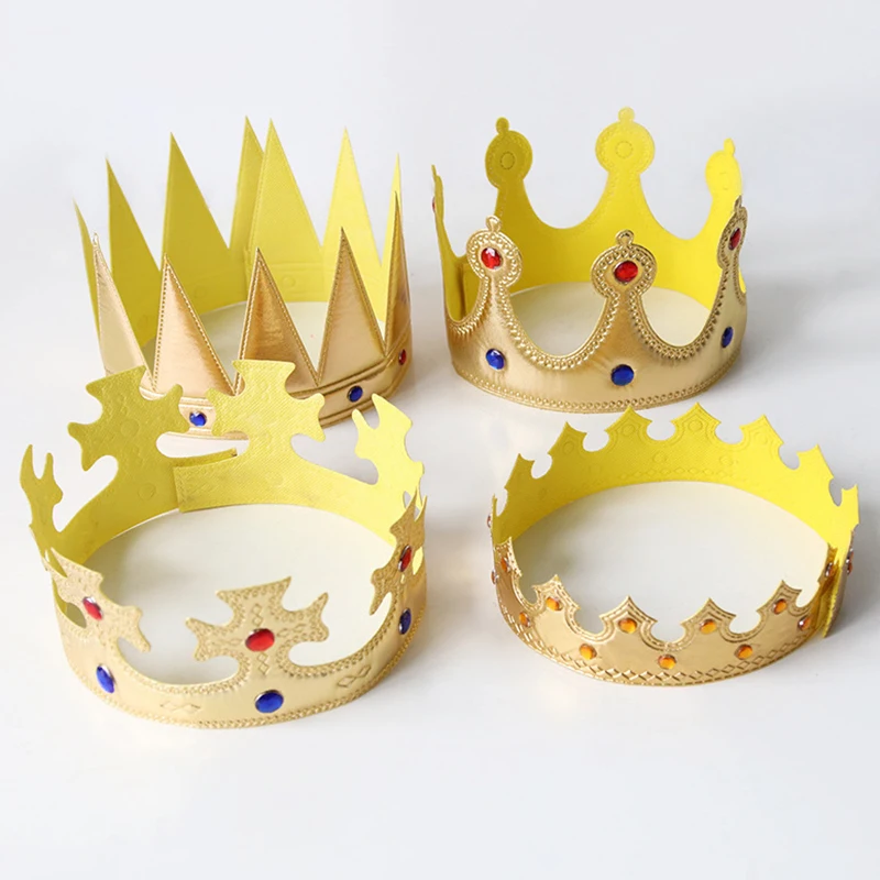1pc Prinzessin Prinz Krone Hüte Geburtstag Party Decor Goldene Geburt Kappe Kinder Kinder Partys Zubehör Versorgung – Detail 2