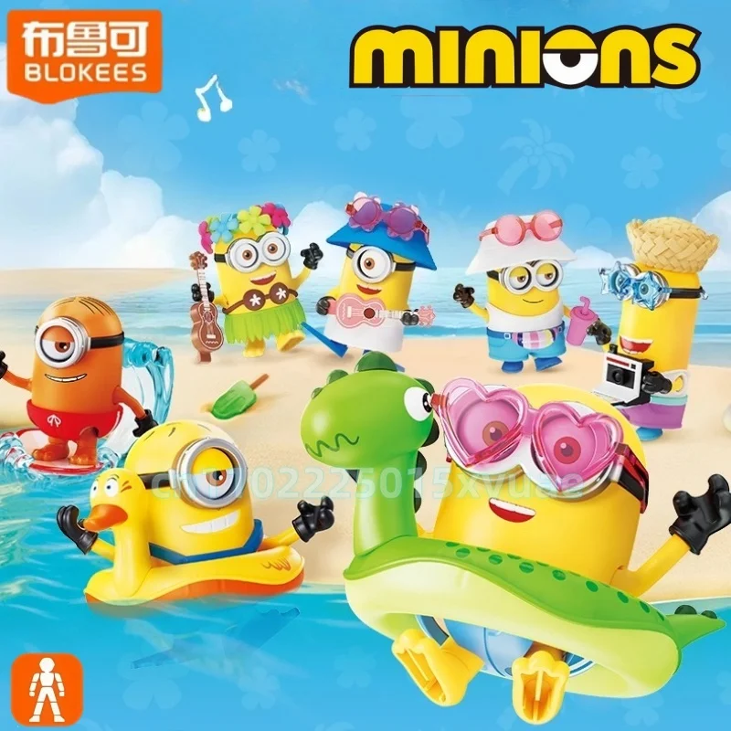 

Новые строительные блоки BLOKEES Minions BOB CARL DAVE KEVIN SSTUART PHIL, красочная летняя стильная собранная игрушка, подвижная модель, детский подарок