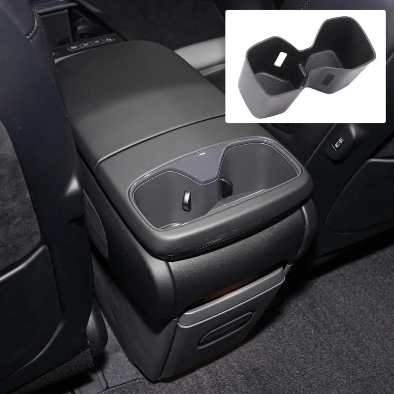

For Kia EV9 2024-2025 Car Center Console Armrest Box Rear Water Cup Protective Cover TPE Automotive Modification Accessories