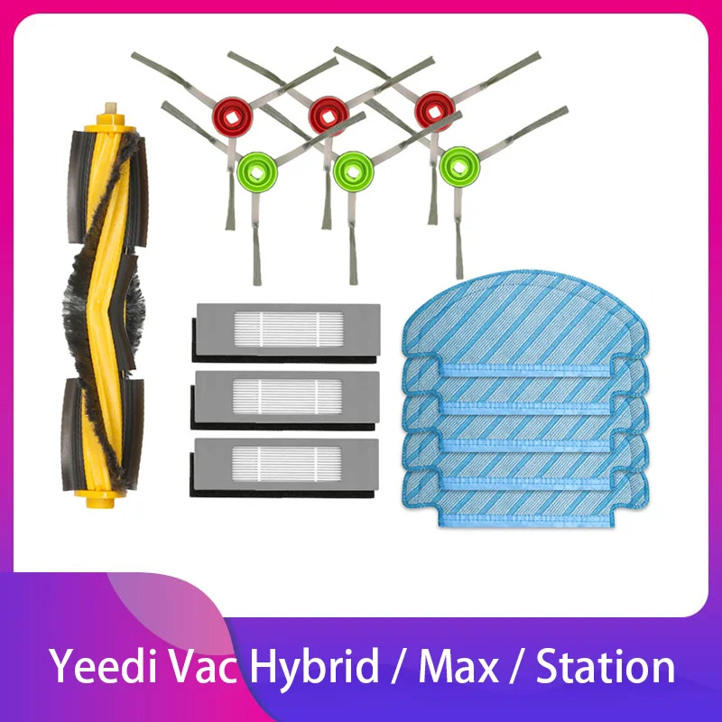 For Yeedi Vac Hybrid / Max / Station Robotic Vacuum Roller Side Brush Hepa Filter Mop Rag Cloth Replacement For Cleaner Spare