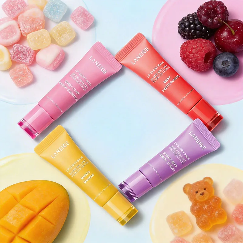 Bálsamo Labial Brillante Laneige Fruit, Tratamiento Labial Ligero, Suavizante e Hidratante, Reparador, Humectante, Maquillaje Labial Totalmente Natural