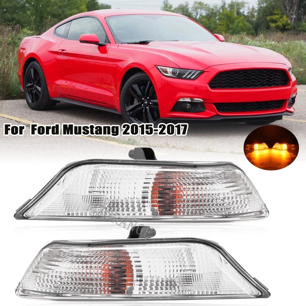 

Car Front Bumper Corner Turn Signal Lights For Ford Mustang 2015 2016 2017 Headlights Indicator Lamp With Bulbs Car Accessories