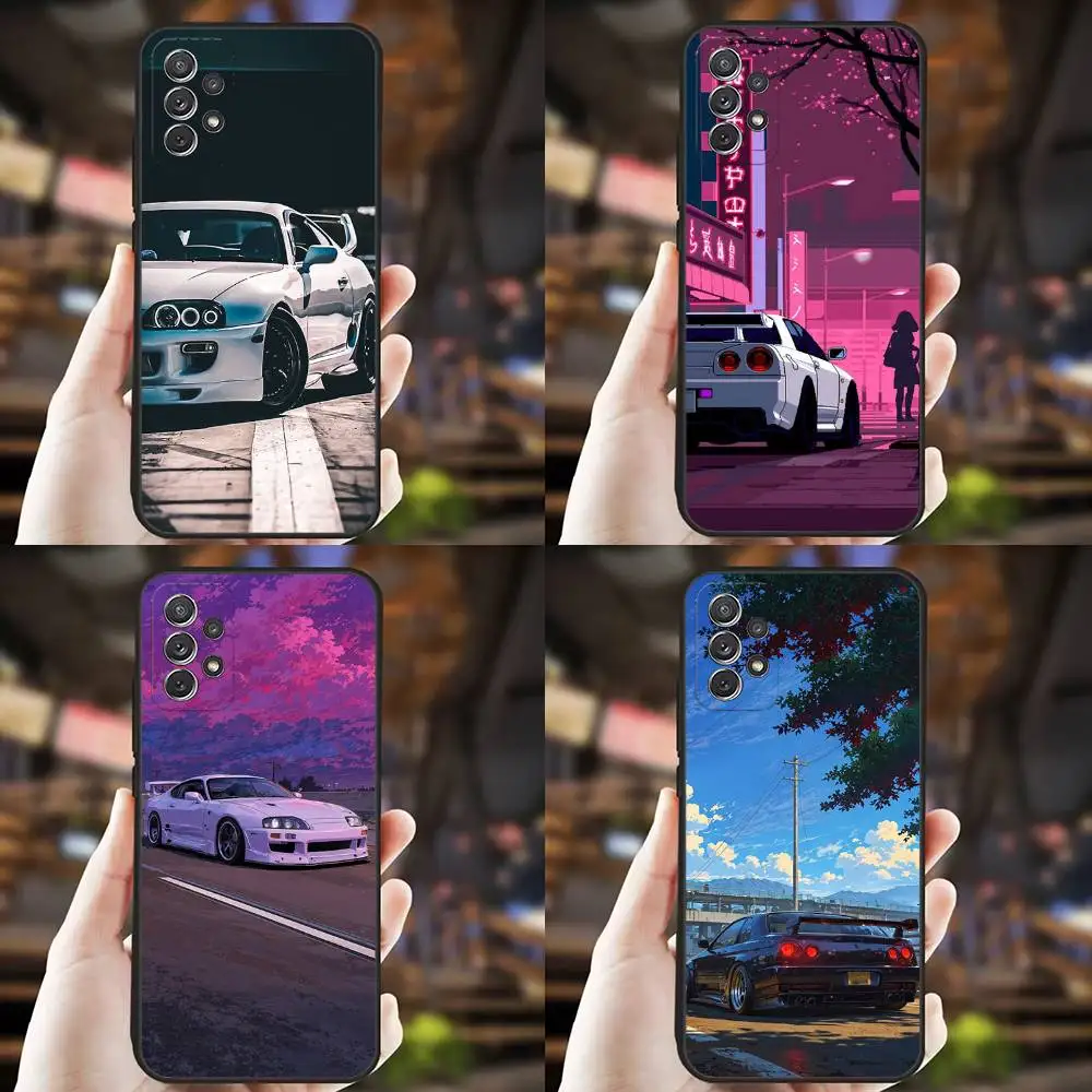 

Japan JDM Sports Car Phone Case For Samsung S25,S24,S21,S22,S23,S30,Ultra,S20,Plus,Fe,Lite,Note,10,9,5G Black Cover