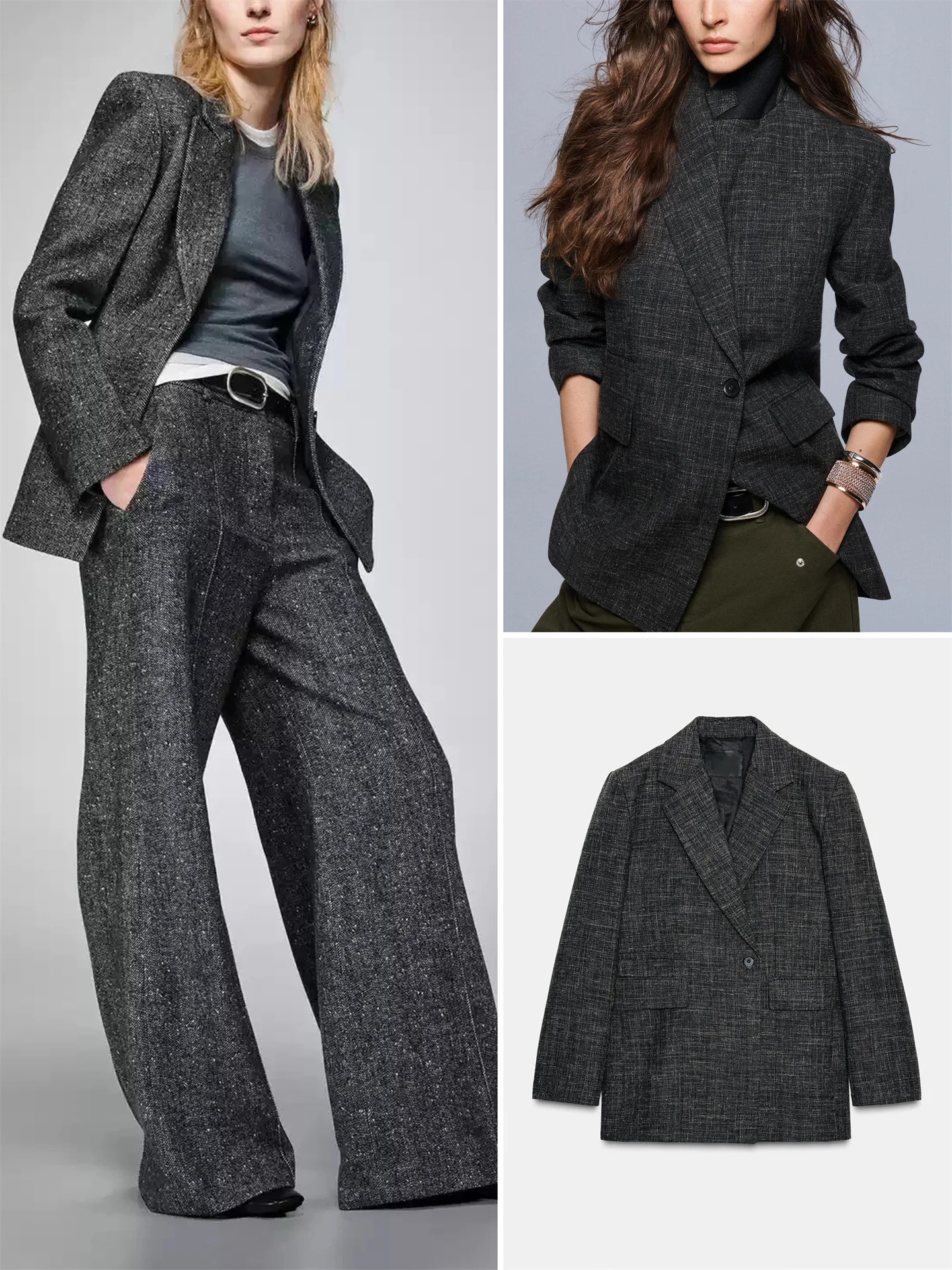 

Новое зимнее поступление, женский костюм из смеси хлопка и шерсти, костюм на заказ Jaet с воротником-стойкой и длинным светом, стандартный крой