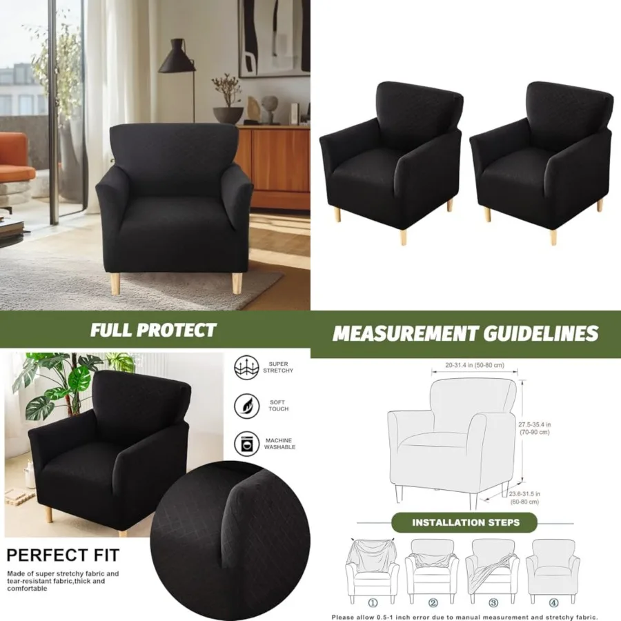 

Banquet Armchair Slipcover Chair Covers with Arms Stretch Club Chair Slipcover Soft Armchair Sofa Covers Anti-Slip Furniture Pr