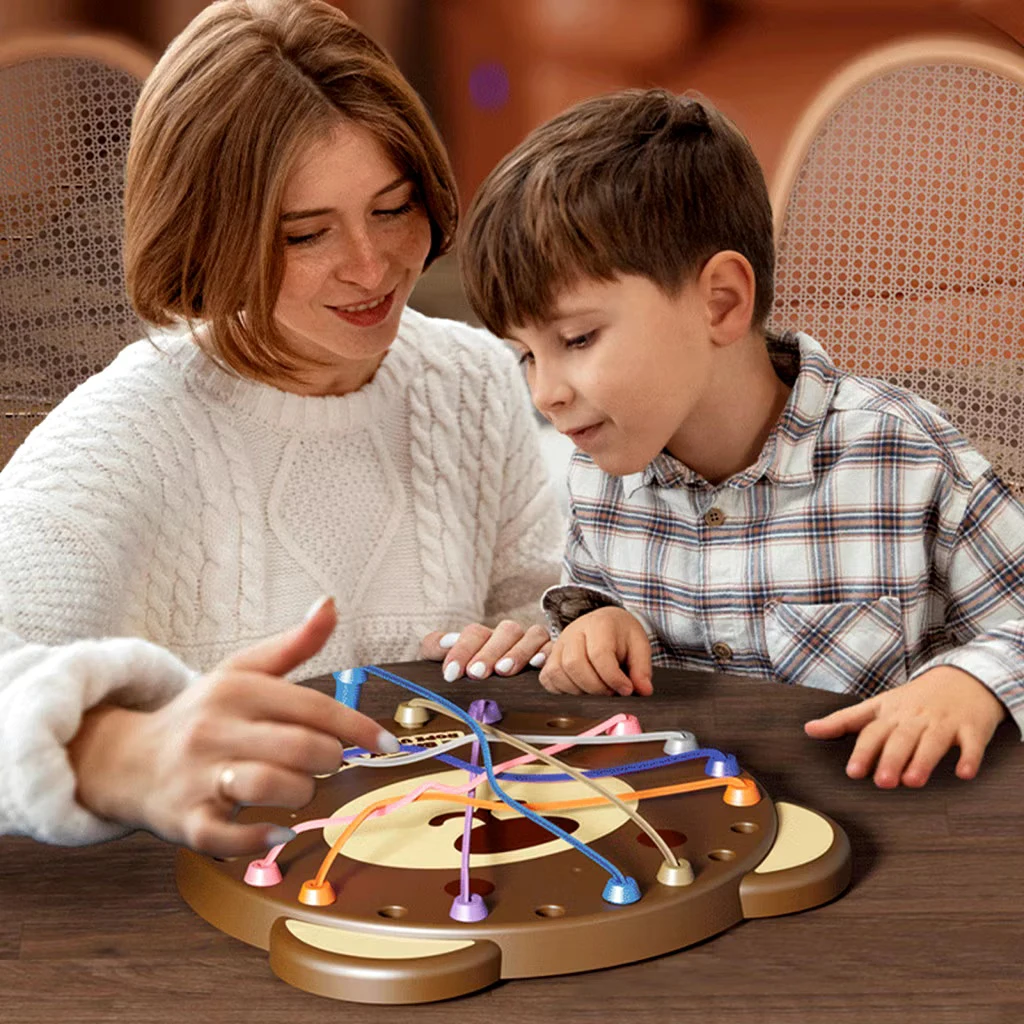 New Bear Rope Knots Sensory Social Board Game Logical Thinking Challenge Twisted Connected Line Brain Strategy game Toys For Kid