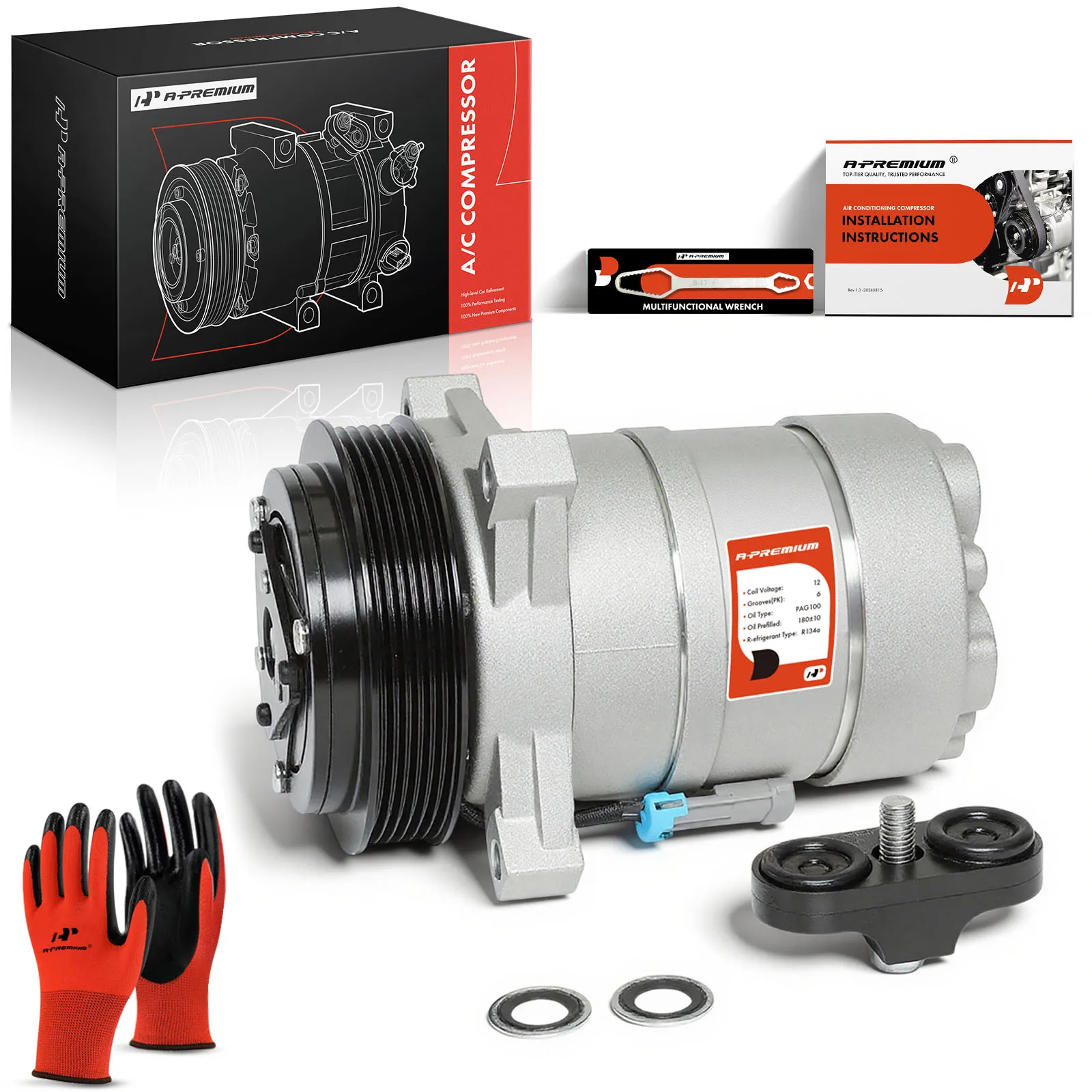 A-Premium AC Compressor with Clutch for Acura SLX 1998-1999 Isuzu Trooper 1998-2000 VehiCROSS 1999-2000 Cadillac Allante 1993