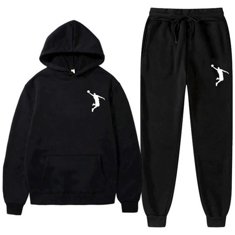 

Sports Basketball Brand Sweatshirt Sweatpants Men Women 2 Pieces Sets Tracksuit Fashion Casual Hooded Sportswear Sudadera Hombre