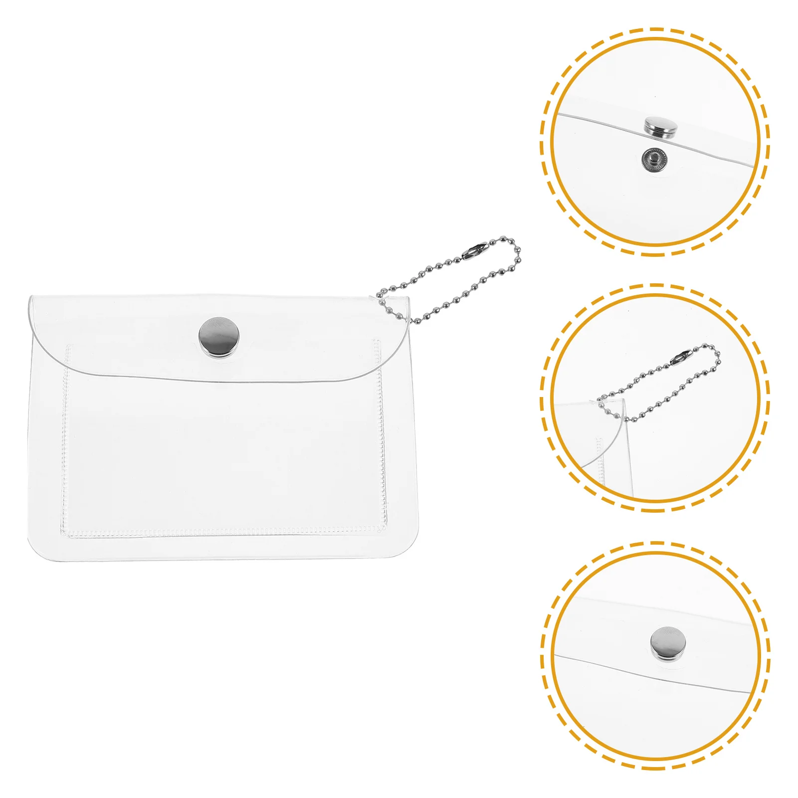 

2Pcs Transparent Coin Purse PVC Mini Travel Wallet Snap Button ID Card Storage Bag Credit Protector Portable Key Case Multi