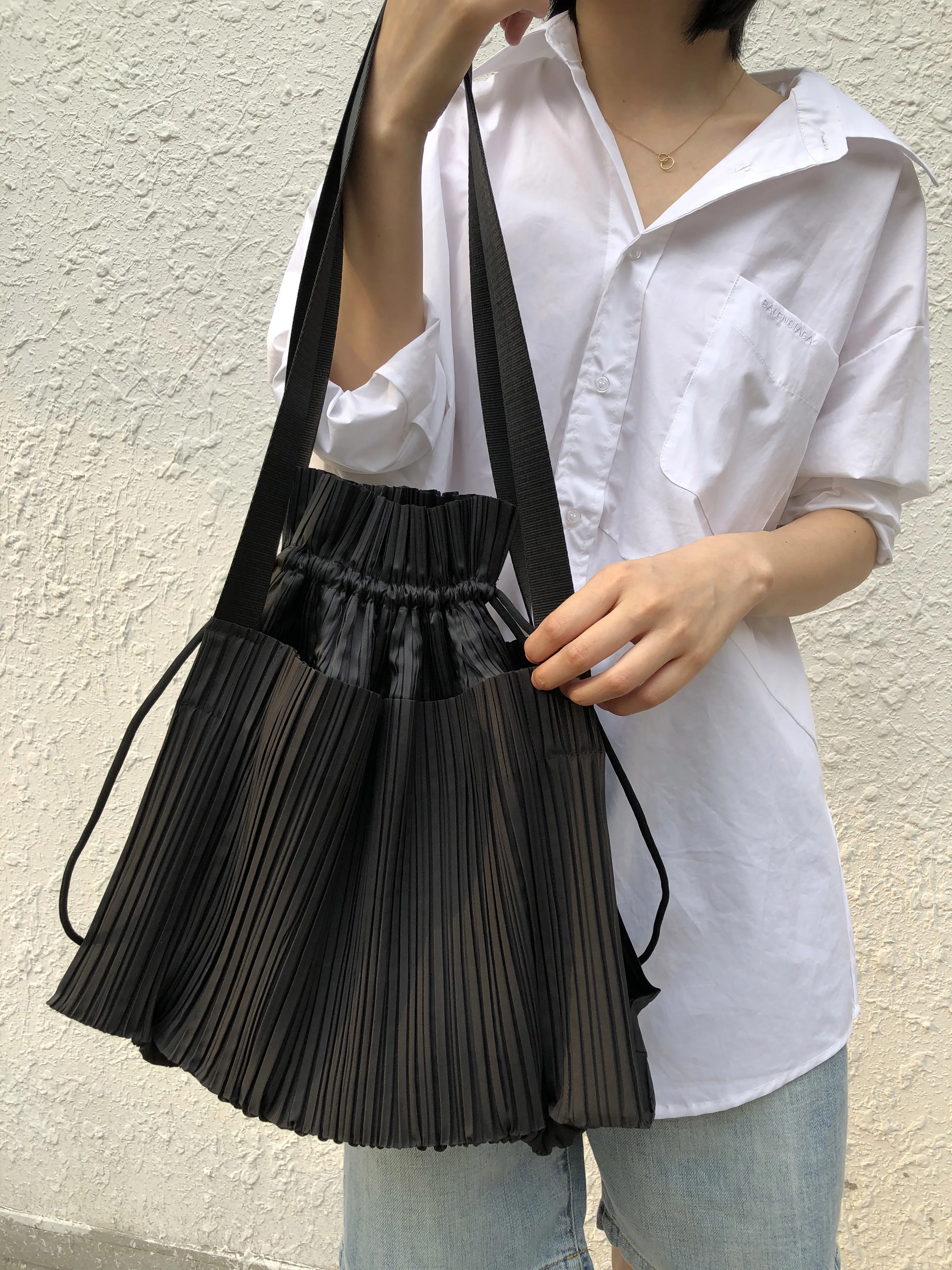 Miyake Pleated Travel Bag Korean 2023 Fashion Shoulder Bags Designer Handbag Tote Bags for Women