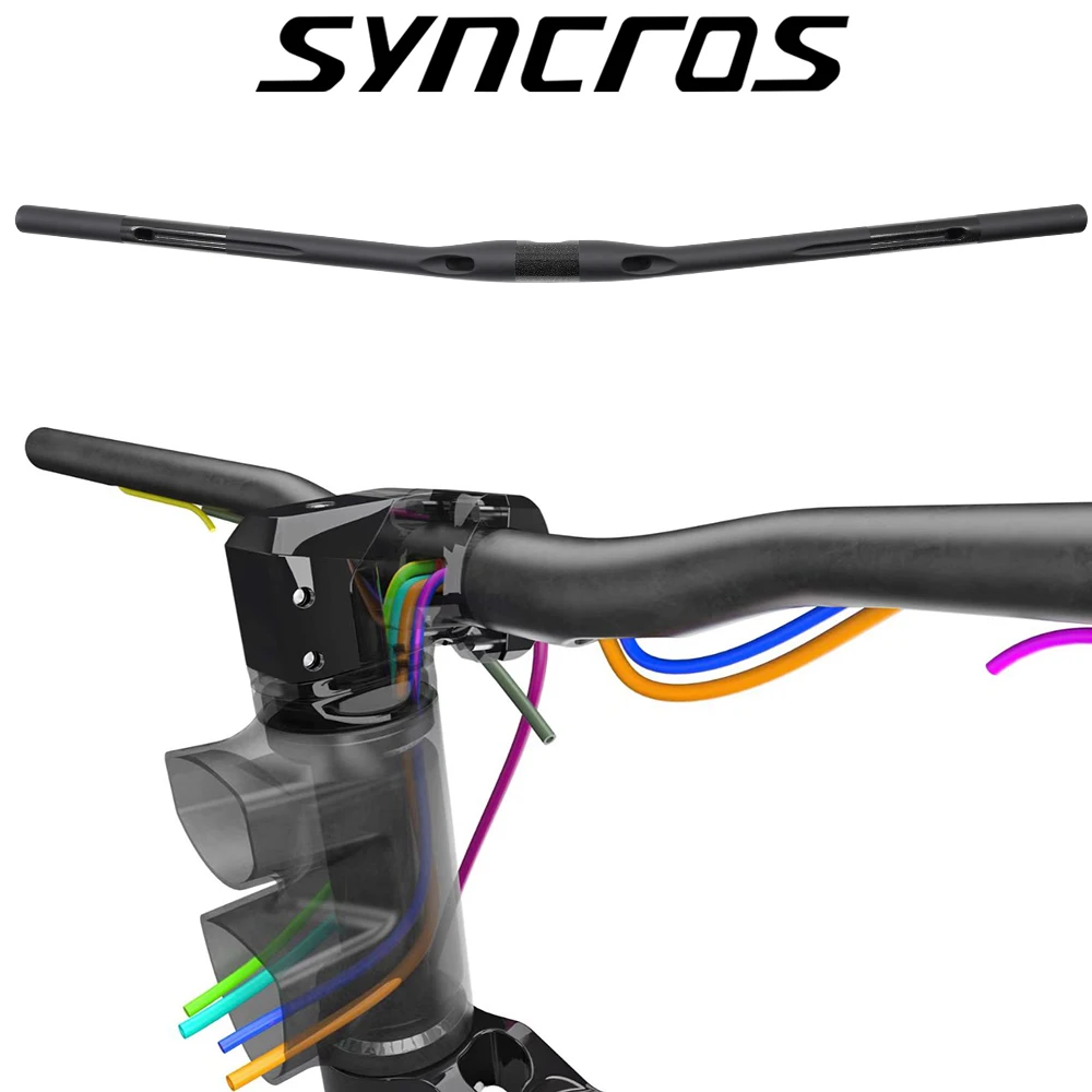 

SYNCROS New Mountain Bike Interior Cable Handlebar, Full Carbon Fiber, 9 Degrees, Flat, Rise, Clip 31.8mm, 580-740m