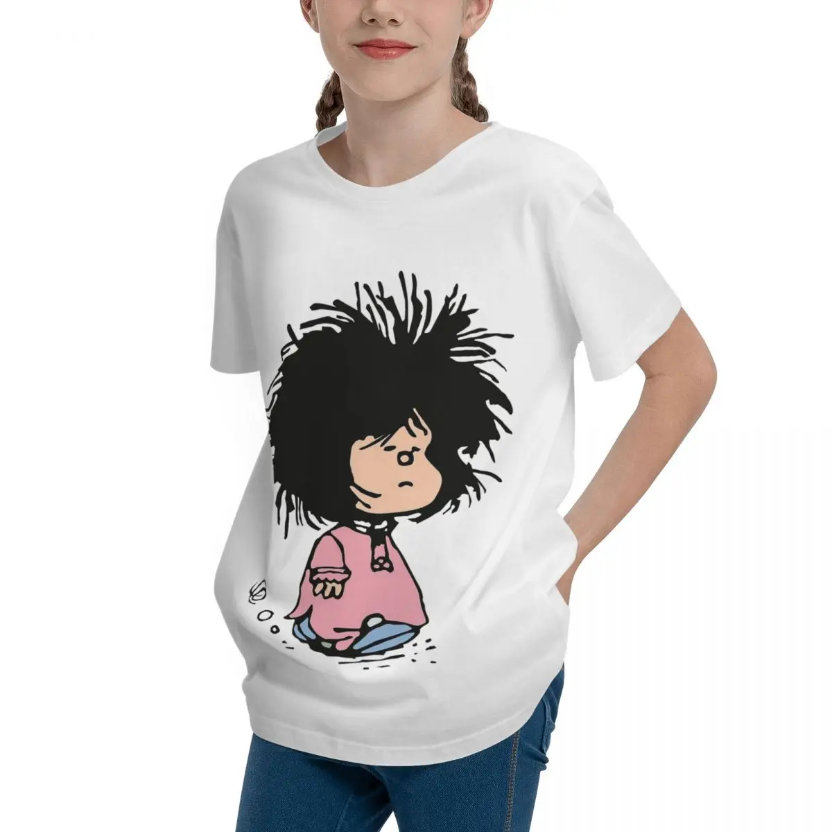 Round neck Sleepy Mafalda For Sale Teenagers Basic Short Sleeve T-Shirt T-shirts Funny Graphic High grade Travel Humor