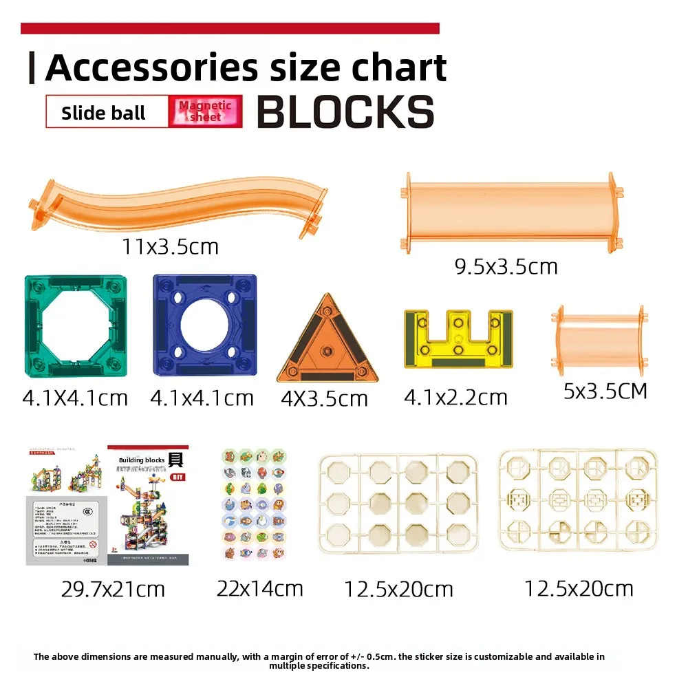 New Slide Track Ball Magnetic Block Building Blocks Intelligence Assembly Boys Toy Gift Suitable as a Gift