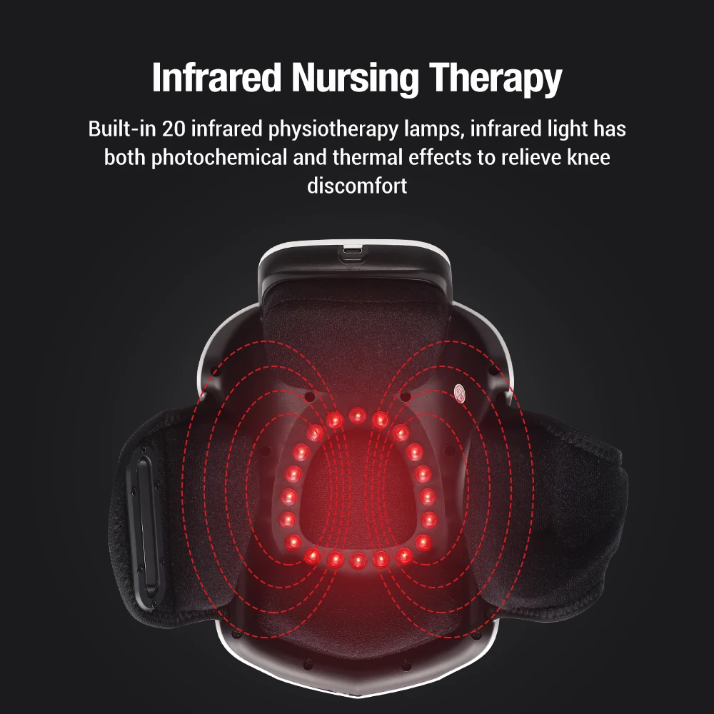 Knee Massage Heating Vibrating Hot Compress Electric Pad Airbag Red Light Therapy Household Joint Device Gift Parents Health