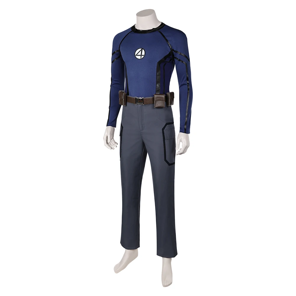 Disfraz de Johnny Storm de la piscina para adultos, disfraz de fantasía para adultos, Tops, pantalones, cinturón, trajes masculinos, ropa de Carnaval de Halloween