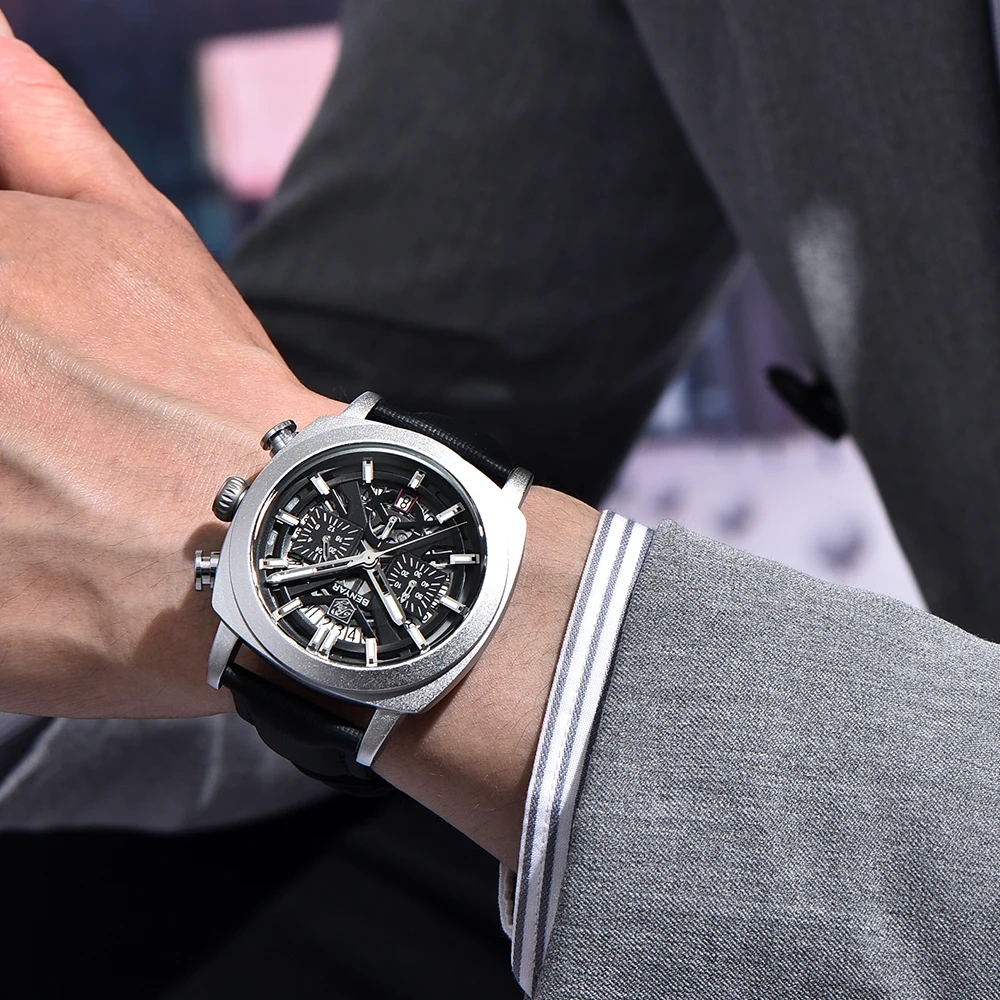 Men's Top Luxury Square Watch with Night Light