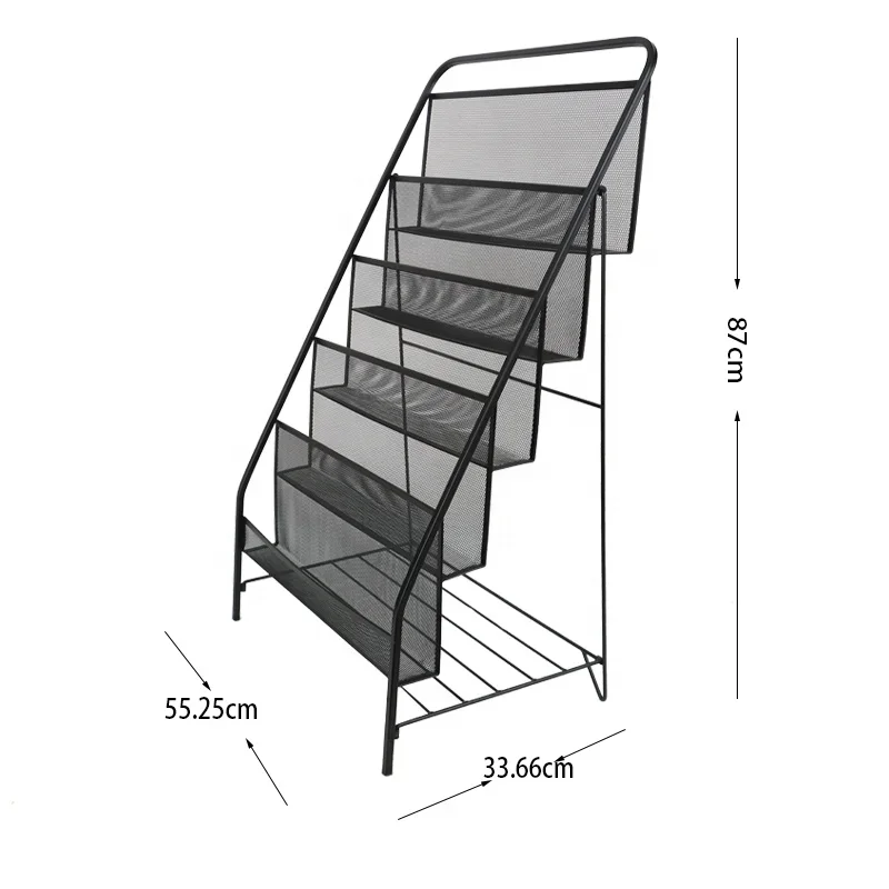 Metal IRON BSCI Magazine Rack Office Furniture Modern XIAMEN PORT Metal Black Magazine Holder Smart Switch Cam Lock Nc No 200PCS