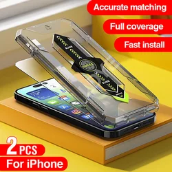 Protecteur d'Écran pour iPhone, Couverture Complète, Assressentiavec Précision, Verre Poly Guatemala, Installation Rapide, 16, 15, 14, 13, 12, 11 Pro Max, XS, X, 2 Pièces