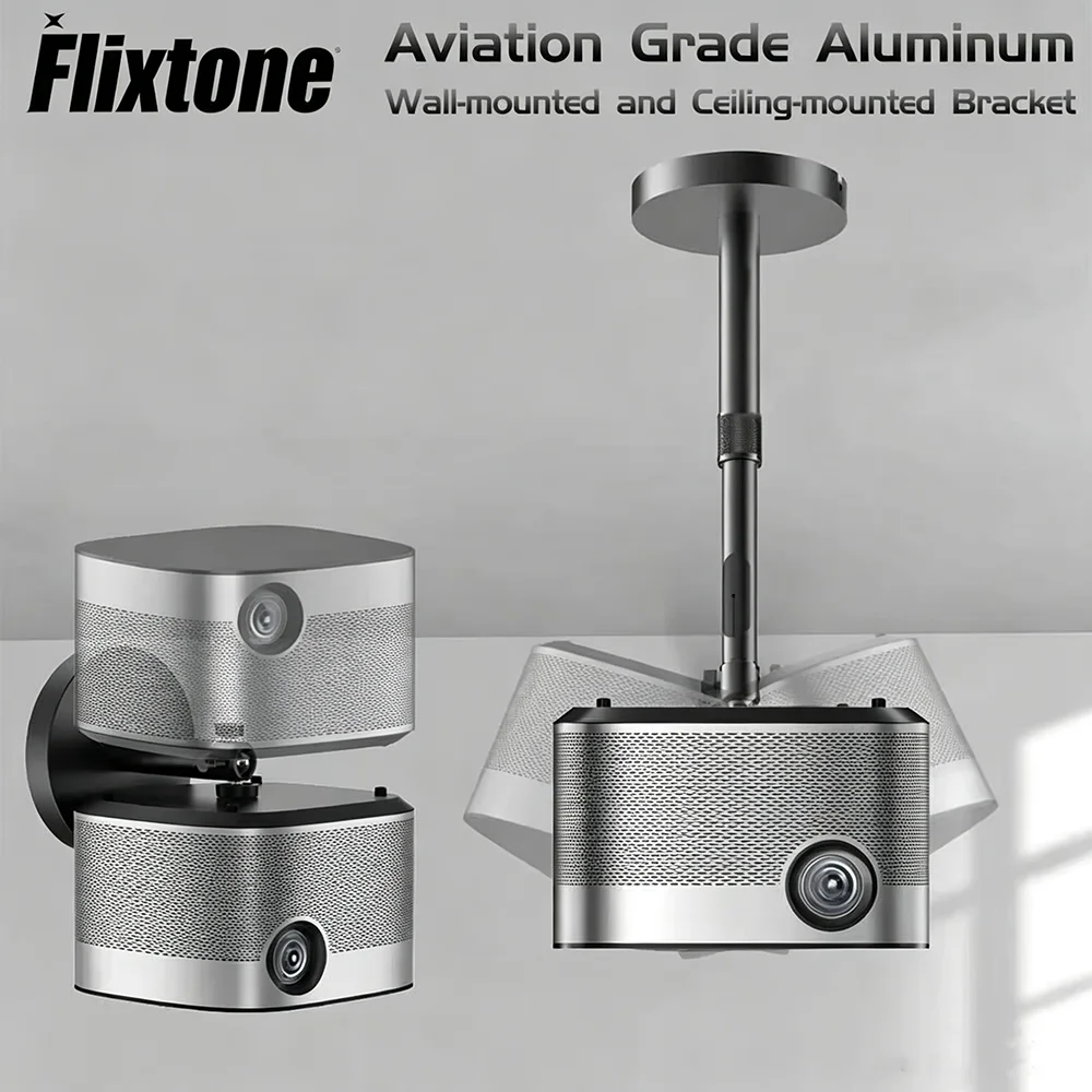 Flixtone projector ceiling and wall mount bracket, compatible with models such as XGIMI, JMGo, Vidda, and Formovie.