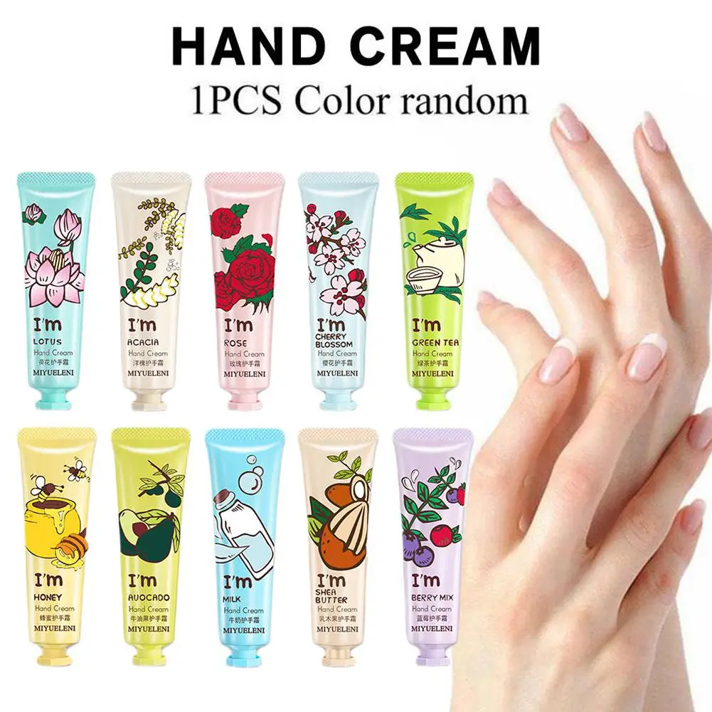 1PCS Hand Cream Autumn Winter Moisturizing Collection French Creme Main Smooth Soften Brighten Hand Care Cream Gift Random Color