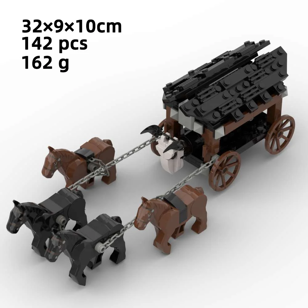Stadt Kreativität DIY Medieval Military Ritter Kutsche Wagen MOC Modell Bausteine Ziegel Pädagogisches kinder Spielzeug Geschenk