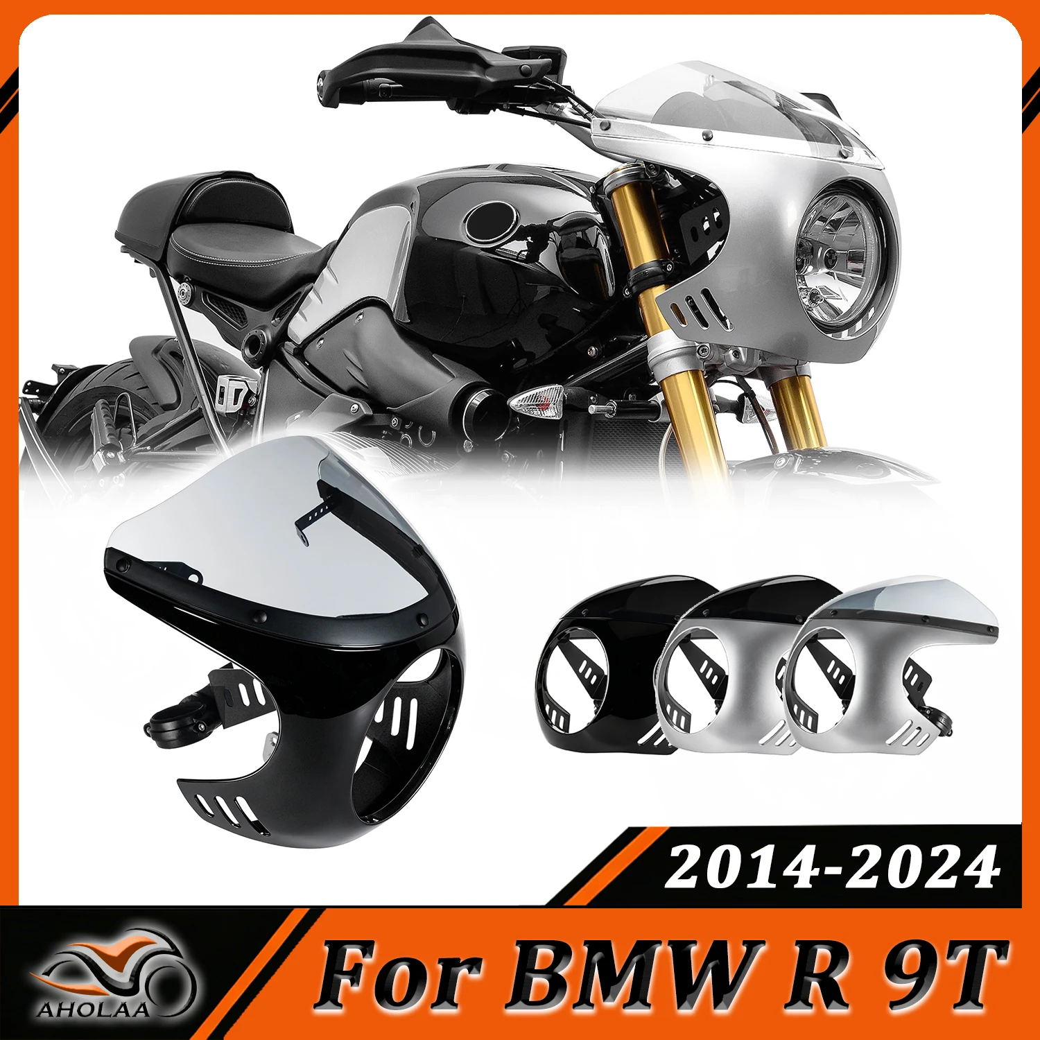 Pour BMW R NINE T r 9t 2014-2024 Cache-phare avant Carénage Pare-brise Moto Cache-phare