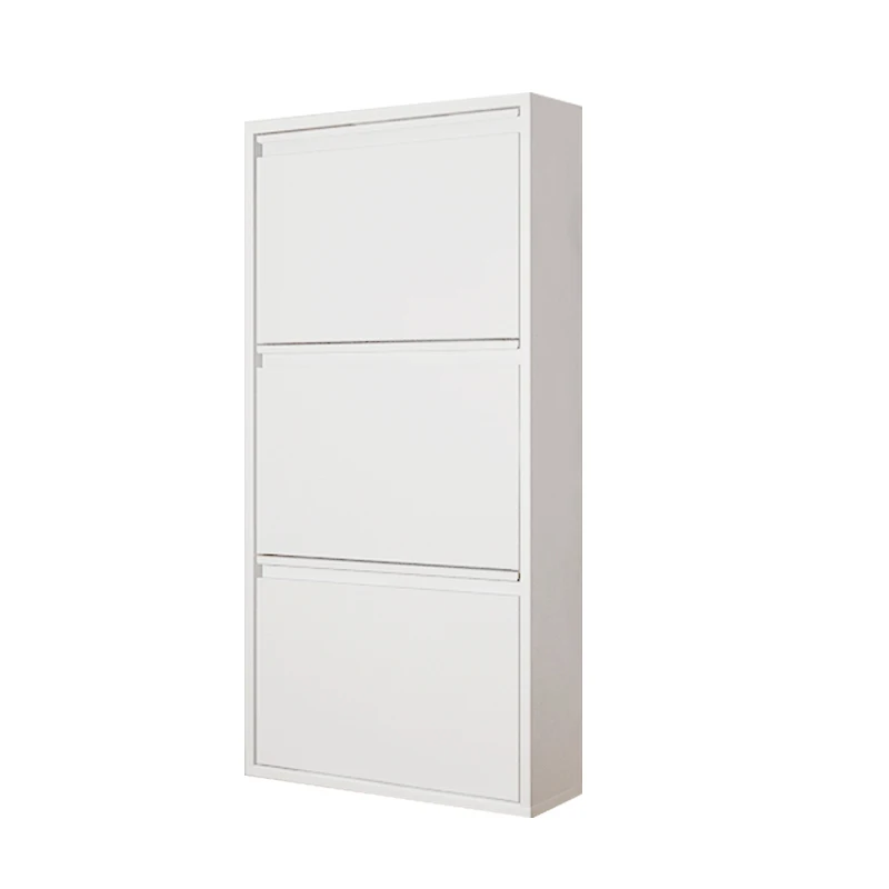 Ultra-thin small apartment with lock, tipping bucket steel door corridor elevator door anti-theft metal shoe cabinet