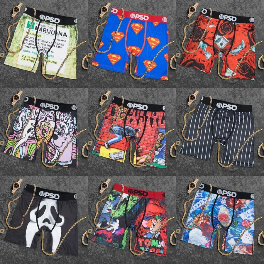 Men Underwear Summer Breathable Men's Boxers Sexy Underpants Male Plus Size Man Panties Fashion Print Men Boxershorts Trunks