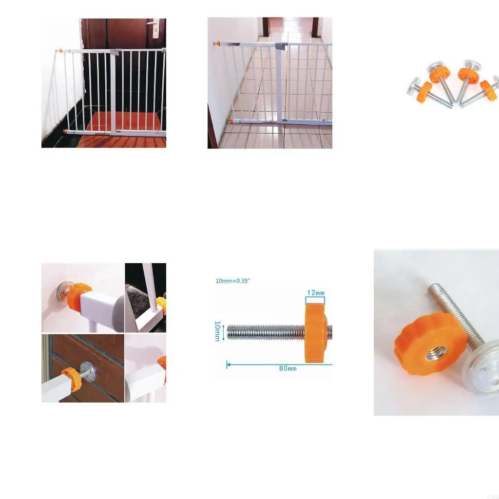 

4pcs Baby Safety Gate Screws/Bolts with Locking Nut Spare Part Accessorie L8RB