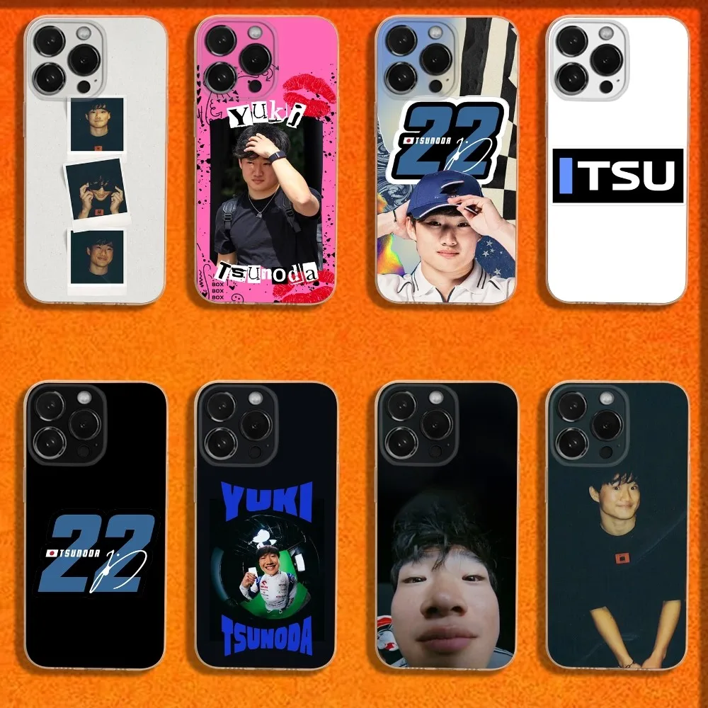 حافظة هاتف Y-Yuki Tsunoda 22 لهواتف iPhone 16,15,14,13,12,11 Plus,Pro,Max,XR,XS,X,Plus,SE,غطاء ناعم شفاف صغير