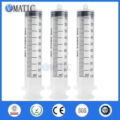 안전 루어 잠금 분배 플라스틱 수동 주사기, 100cc/ml, 12 개, 무료 배송