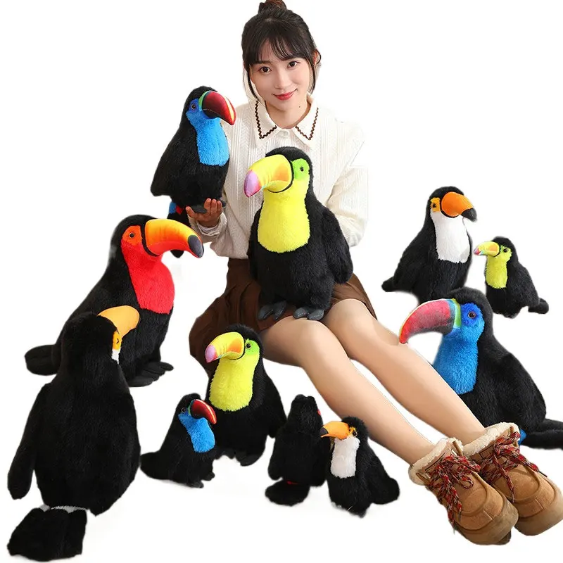 

Simulated Toucan Plush Toy Lovely Cartoon Fluffy Soft Bird Cute Realistic Stuffed Animal Doll Birthday Gift Kawaii Home Decor