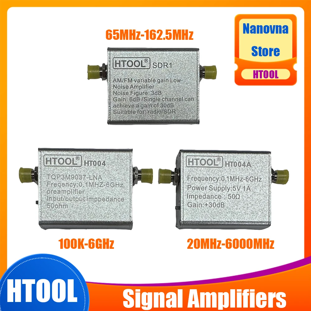 

Nanovna HTOOL SA6 Low Noise Amplifier HT004/HT004A/SDR1 65-162.5MHz FM Antenna Signal Amplifier Gain 20dB 30dB SDR Radio RF LNA