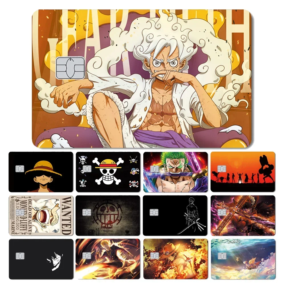 One Piece PVC Anime No Fade Credit Debt Bank Card Bus Card Front Film Skin Sticker Small Large No Chip