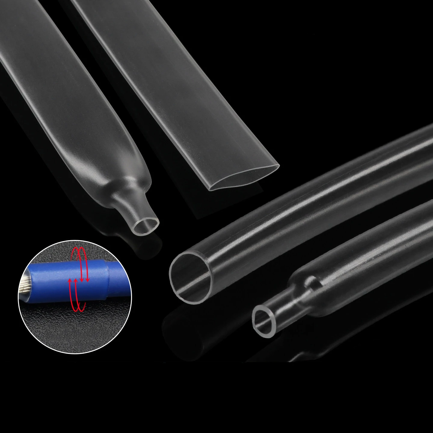 5M Clear 2:1 Heat Shrink Tube Diameter 1mm~10mm Wire Repair Protector Polyolefin Insulated Shrinkable Cable SleeveTubing