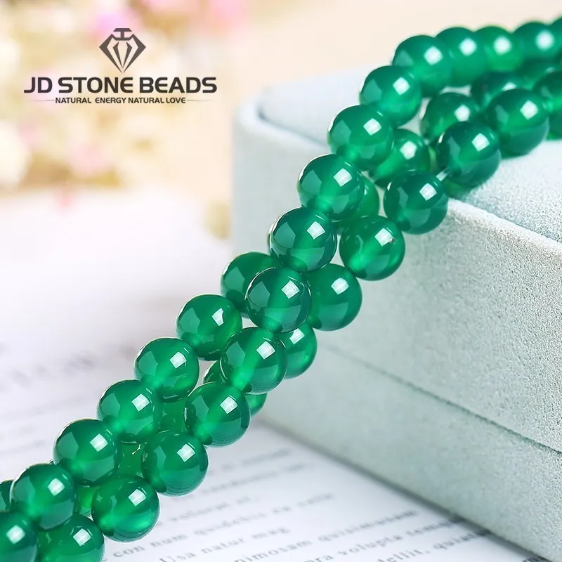 Natural Stone Green Agate Beads Round Loose Spacer Onyx Gemstone Bead For Jewelry Making Diy Bracelet Necklace Accessories 15