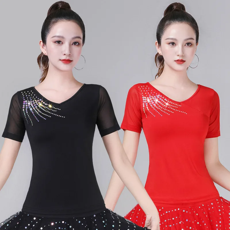 

Women Latin Dance Blouse Modern Style Slim Cut Suitable for Ballroom Standard Dance Practice Square Dance and Competitive Events