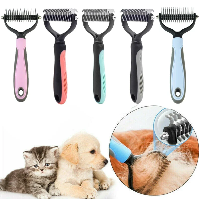 Hair Removal Comb for Dogs Cat Detangler Fur Trimming Dematting Brush Cat Teddy Dogs Grooming Shedding Supplies