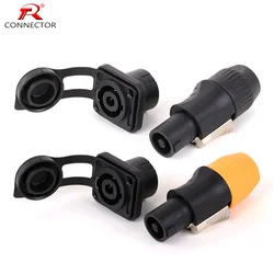 New Design Waterproof Speakon Cable Adapter Connectors 4 Pole Audio Speaker Male Plug Female Socket Twist Lock