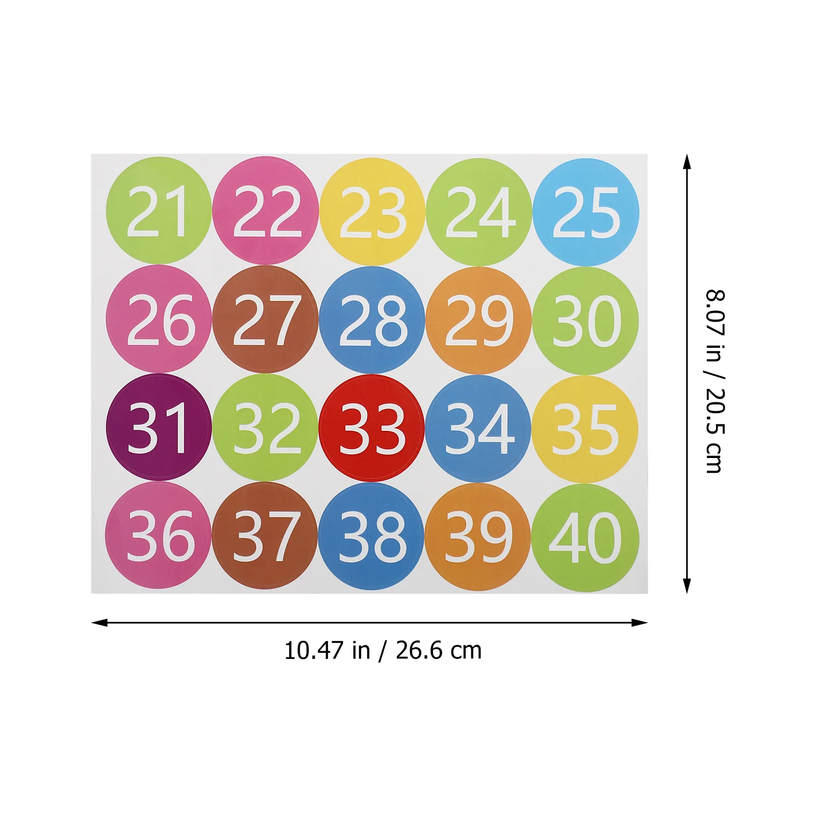 5 Sheets Waterproof Color Number Labels Stickers Pasters Toddler Iridescent Colorful